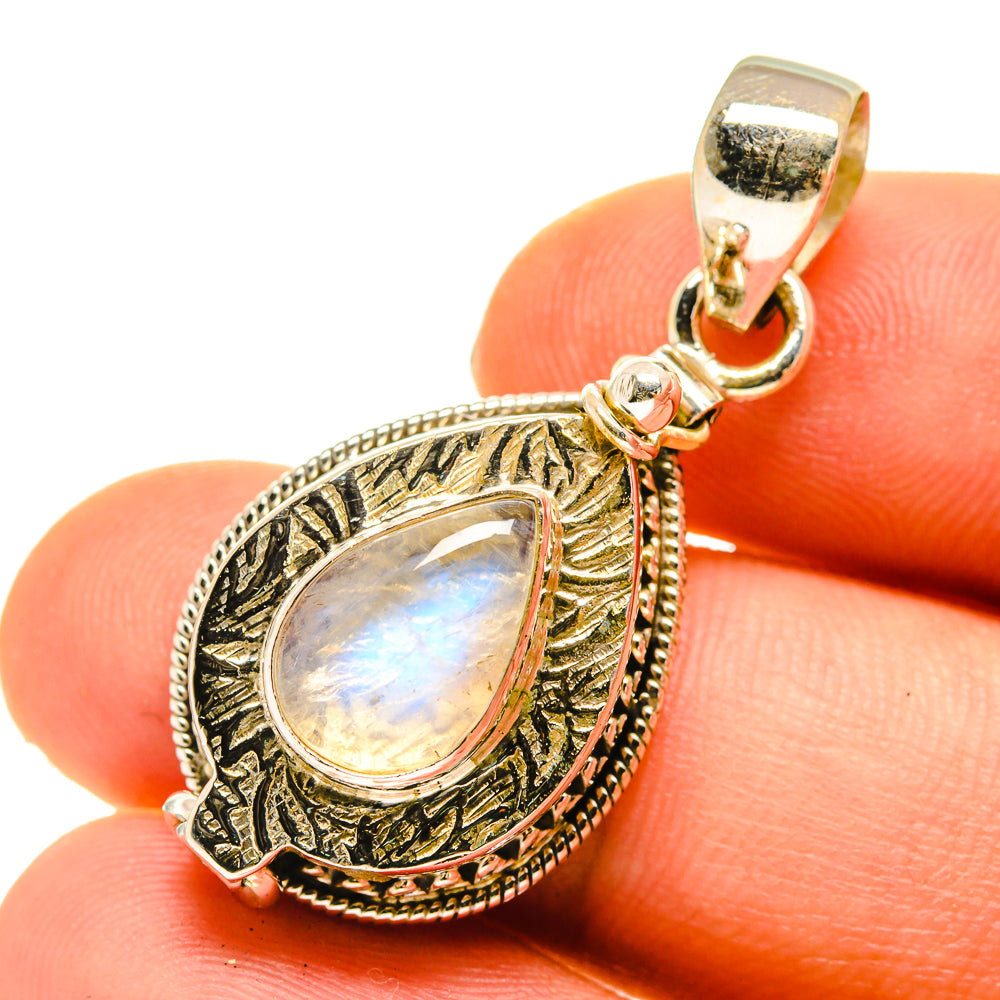 Rainbow Moonstone Pendants handcrafted by Anasilvercos - PD760171