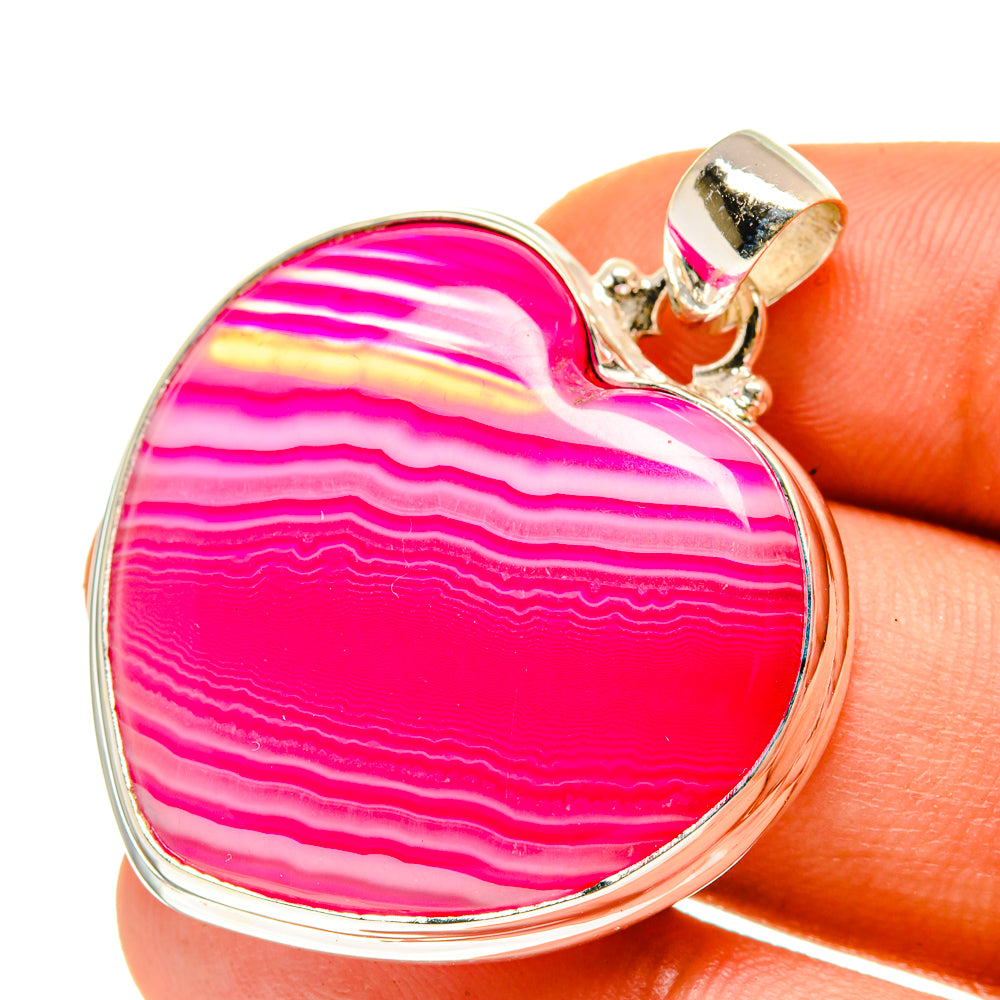 Pink Botswana Agate Pendants handcrafted by Anasilvercos - PD760189
