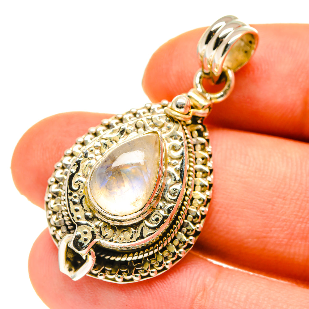 Rainbow Moonstone Pendants handcrafted by Anasilvercos - PD760196