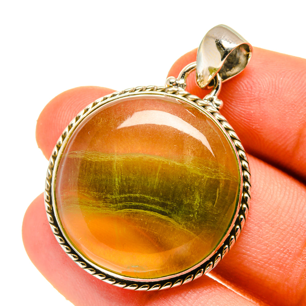 Green Fluorite Pendants handcrafted by Anasilvercos - PD760254