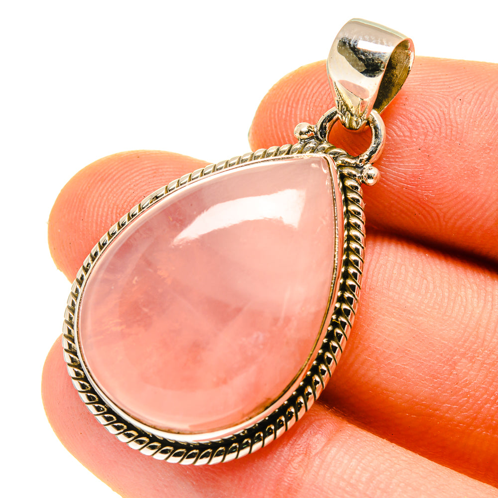 Rose Quartz Pendants handcrafted by Anasilvercos - PD760258