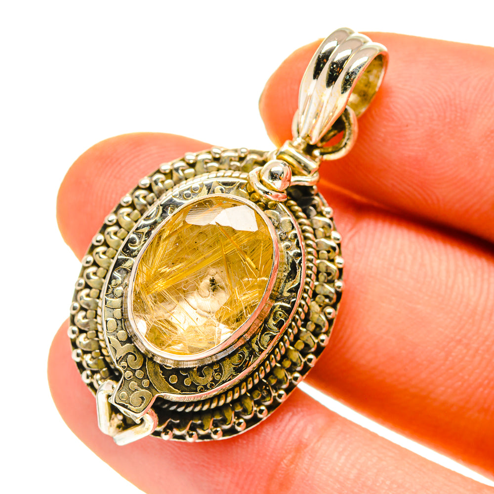 Rutilated Quartz Pendants handcrafted by Anasilvercos - PD760291