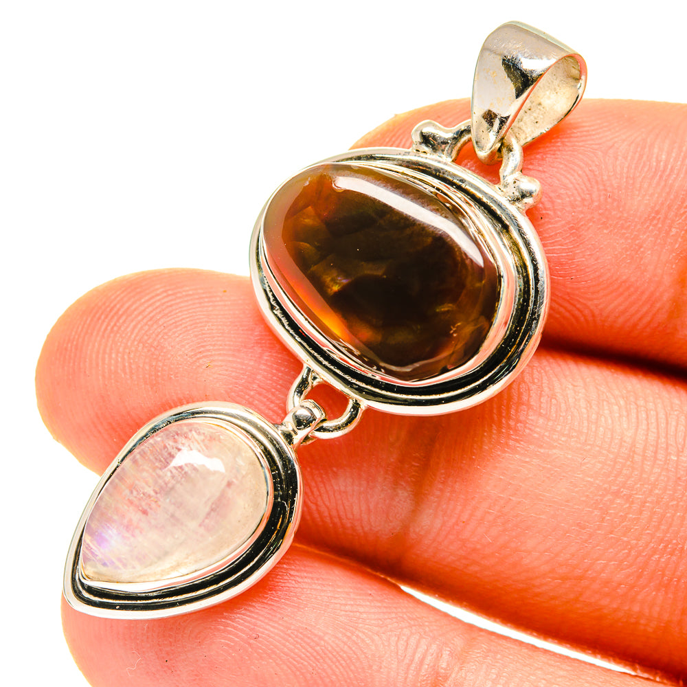 Mexican Fire Agate Pendants handcrafted by Anasilvercos - PD760296