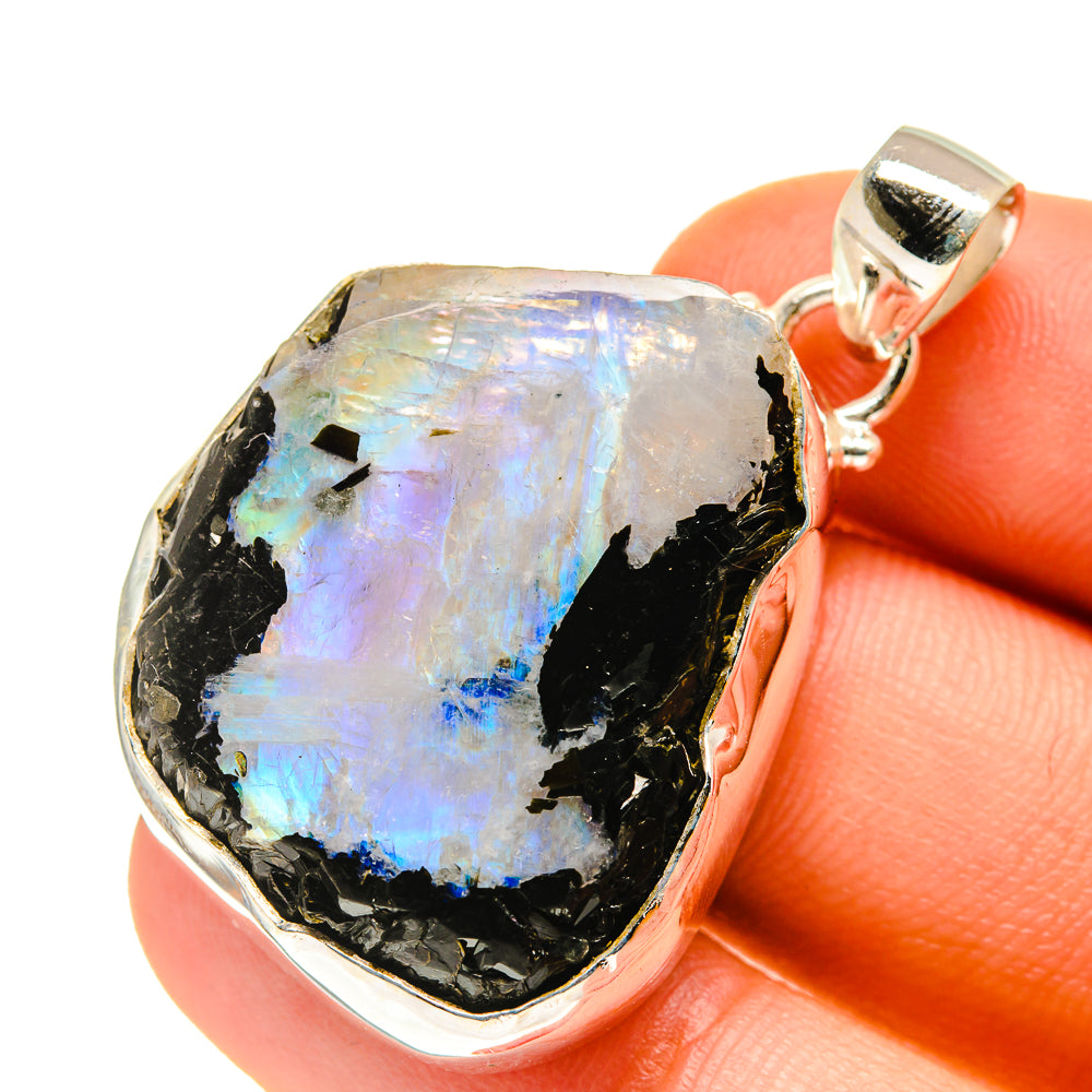 Rainbow Moonstone Pendants handcrafted by Anasilvercos - PD760344