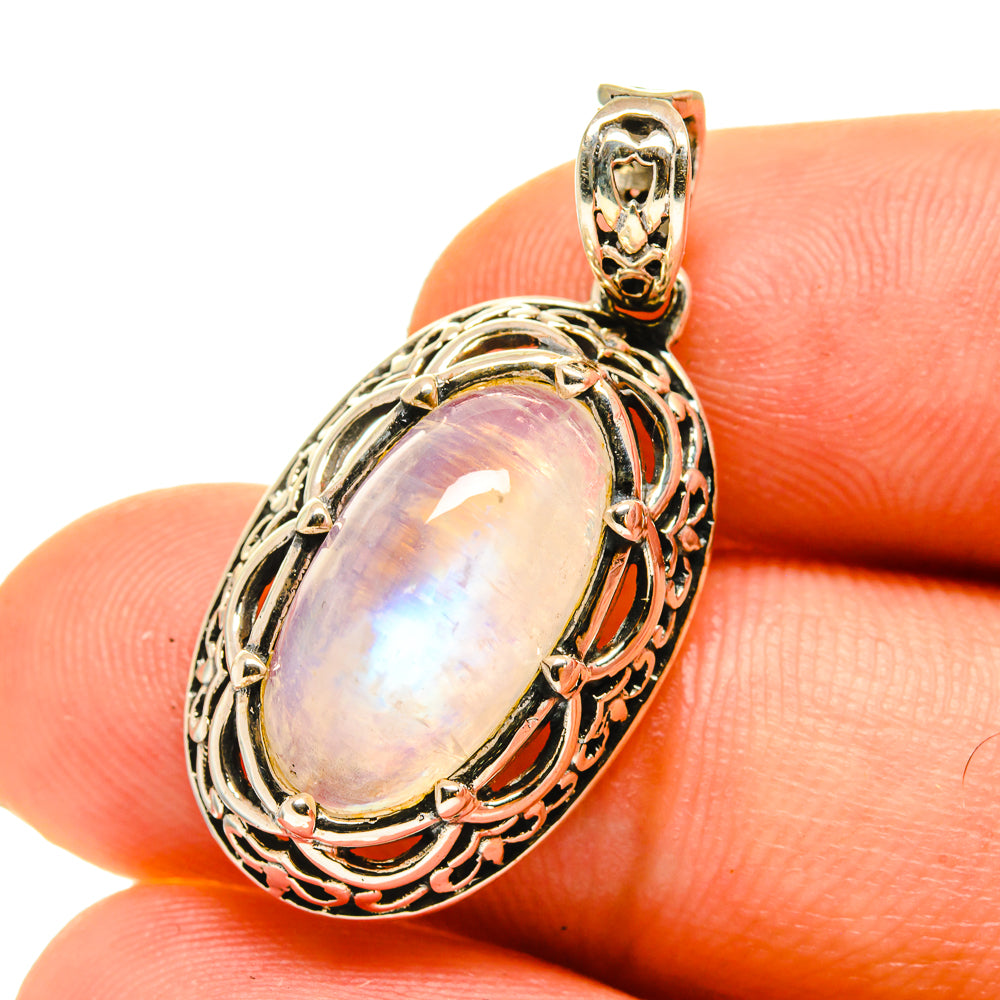 Rainbow Moonstone Pendants handcrafted by Anasilvercos - PD760358