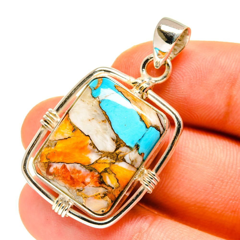 Blue Copper Composite Turquoise Pendants handcrafted by Anasilvercos - PD760379