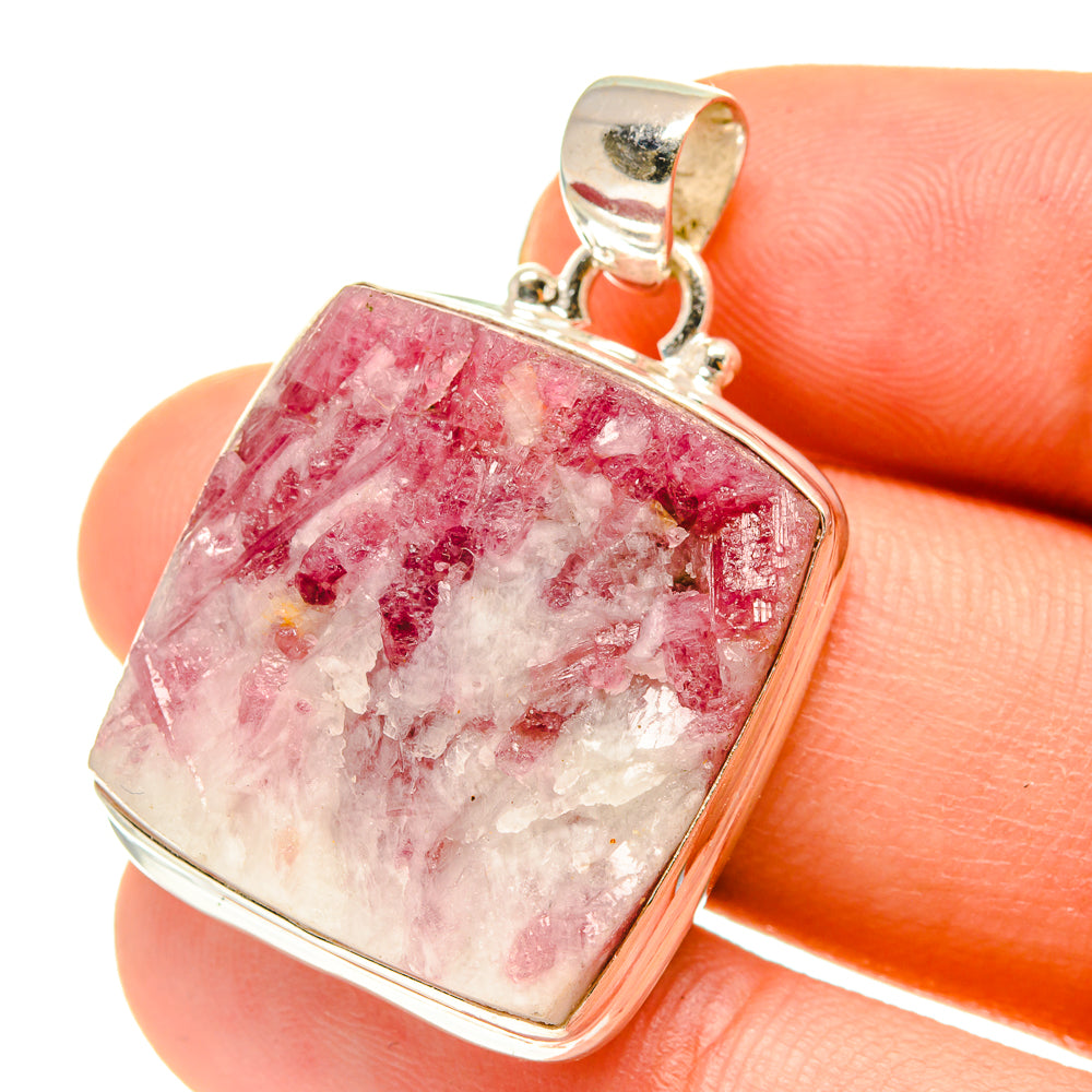 Pink Tourmaline In Quartz Pendants handcrafted by Anasilvercos - PD760414