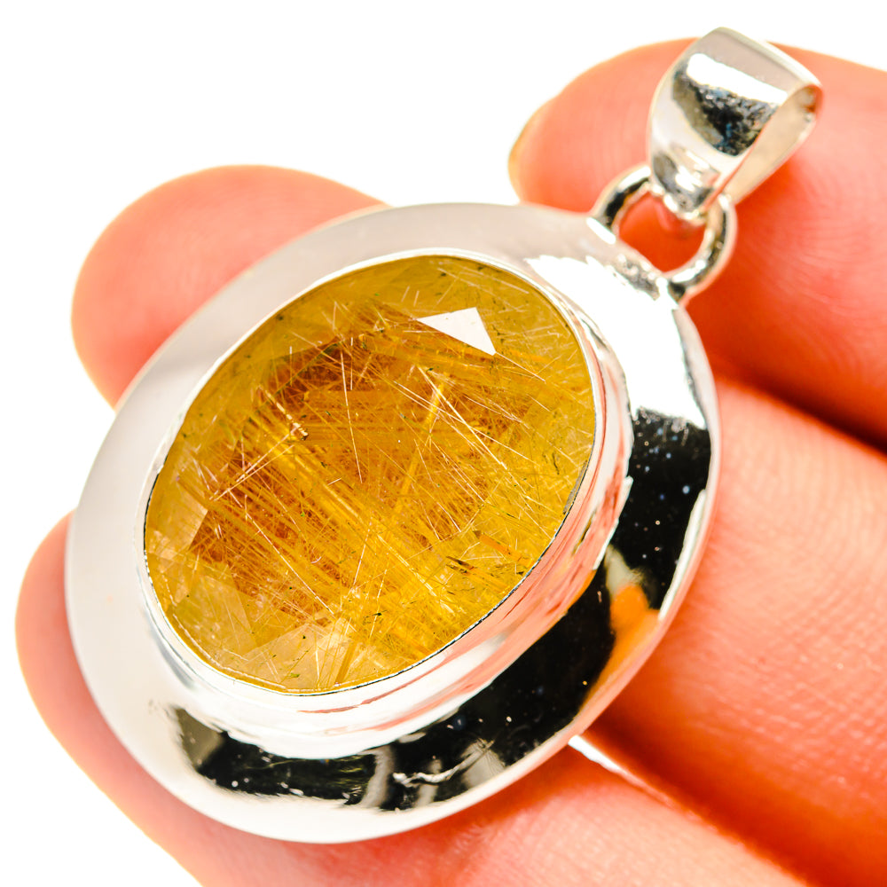 Rutilated Quartz Pendants handcrafted by Anasilvercos - PD760417