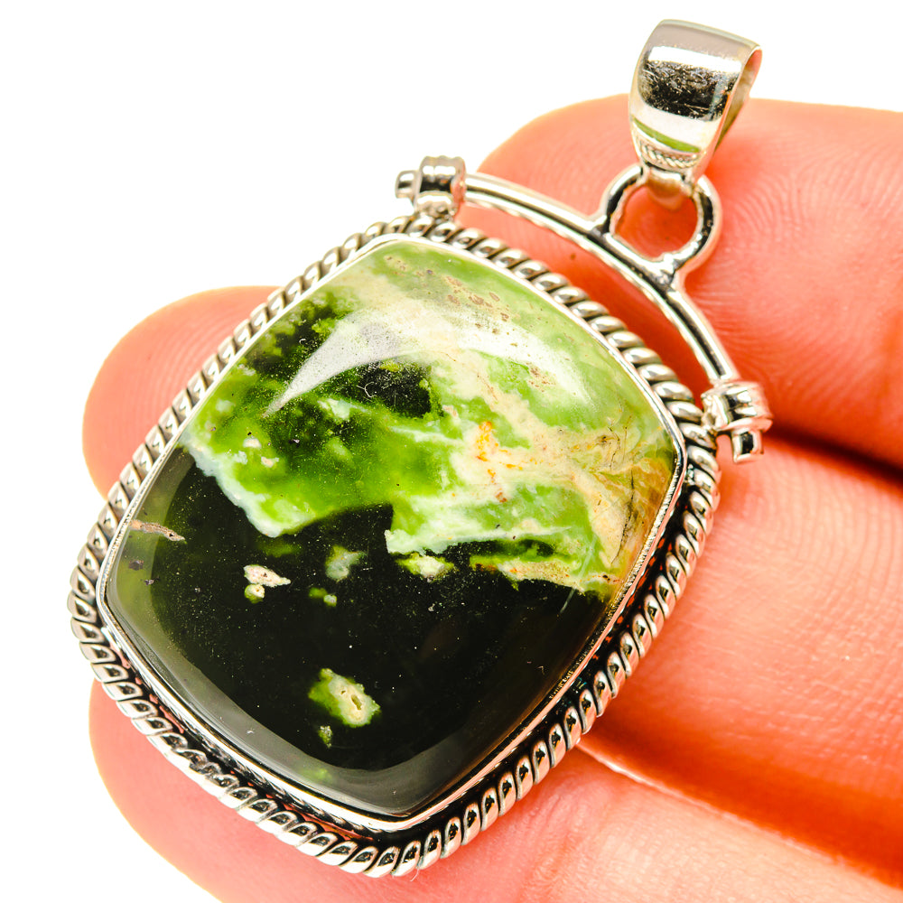 Australian Green Opal Pendants handcrafted by Anasilvercos - PD760422