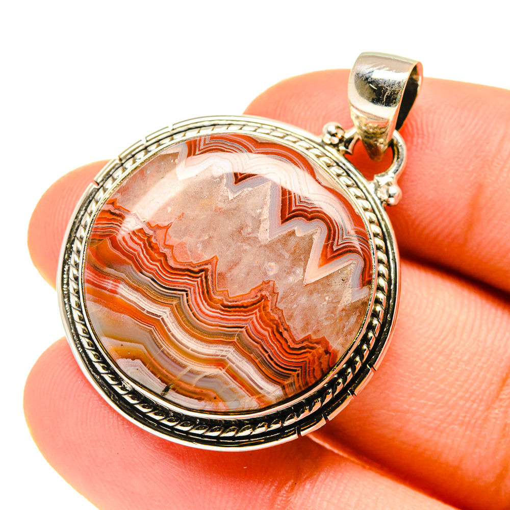 Crazy Lace Agate Pendants handcrafted by Anasilvercos - PD760449