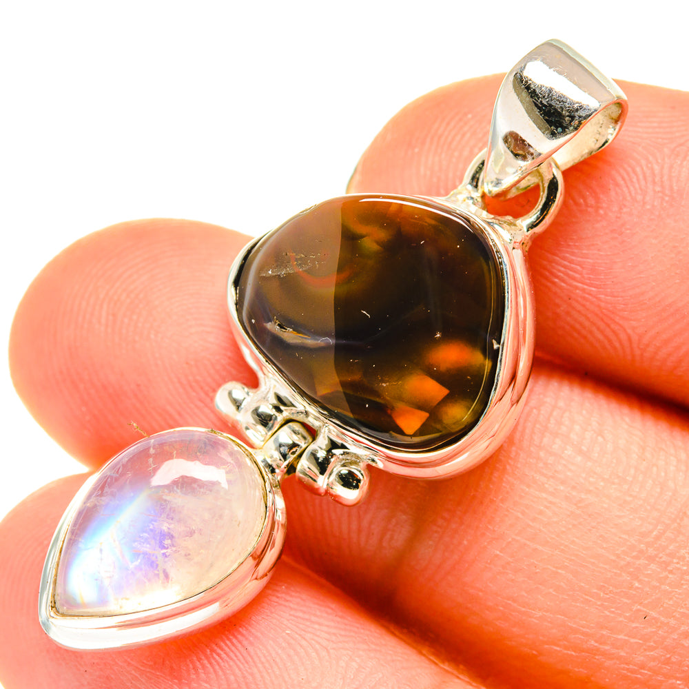 Mexican Fire Agate Pendants handcrafted by Anasilvercos - PD760455