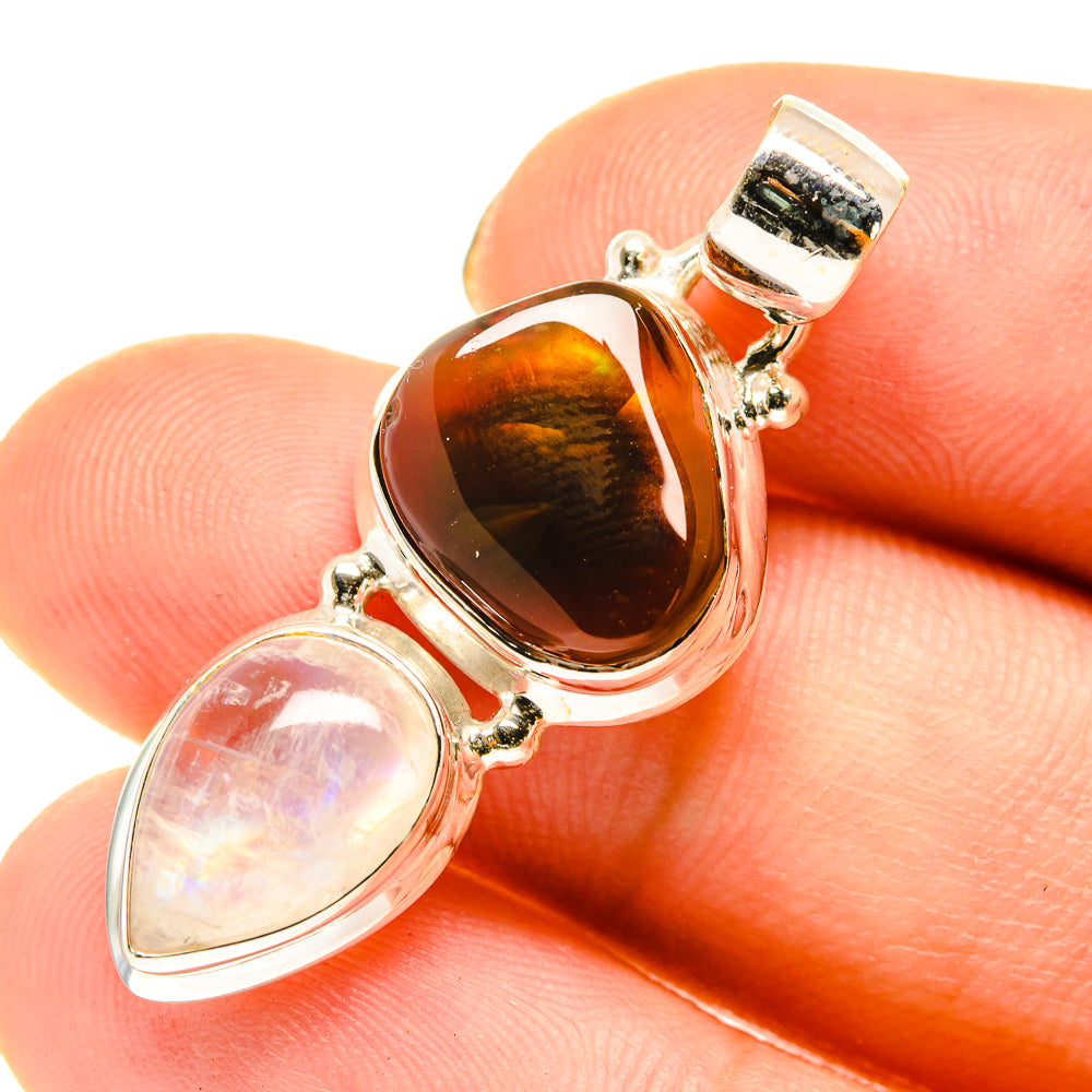 Mexican Fire Agate Pendants handcrafted by Anasilvercos - PD760459