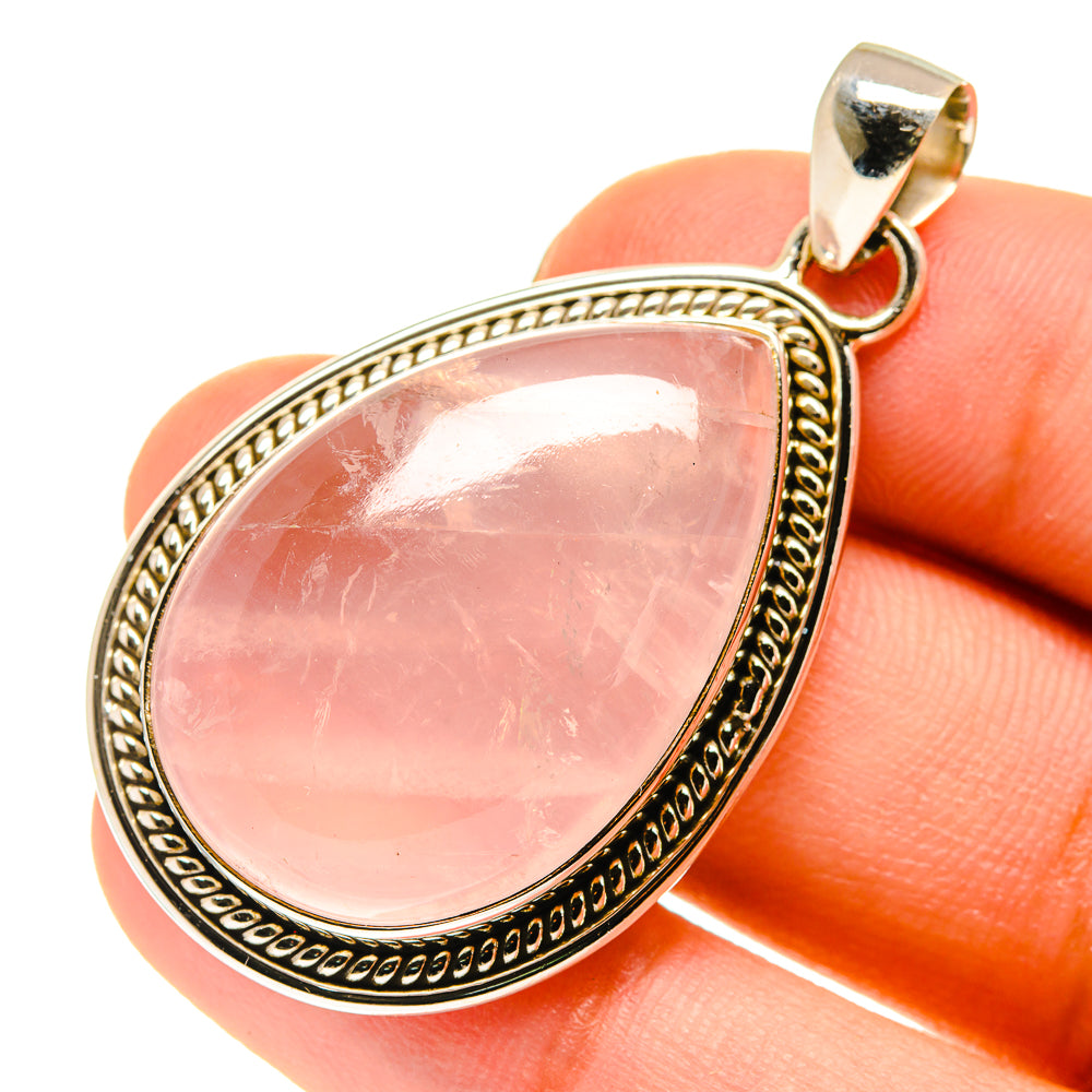Rose Quartz Pendants handcrafted by Anasilvercos - PD760469
