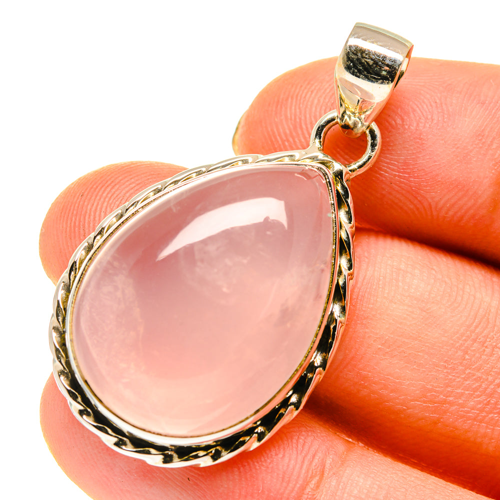 Rose Quartz Pendants handcrafted by Anasilvercos - PD760471