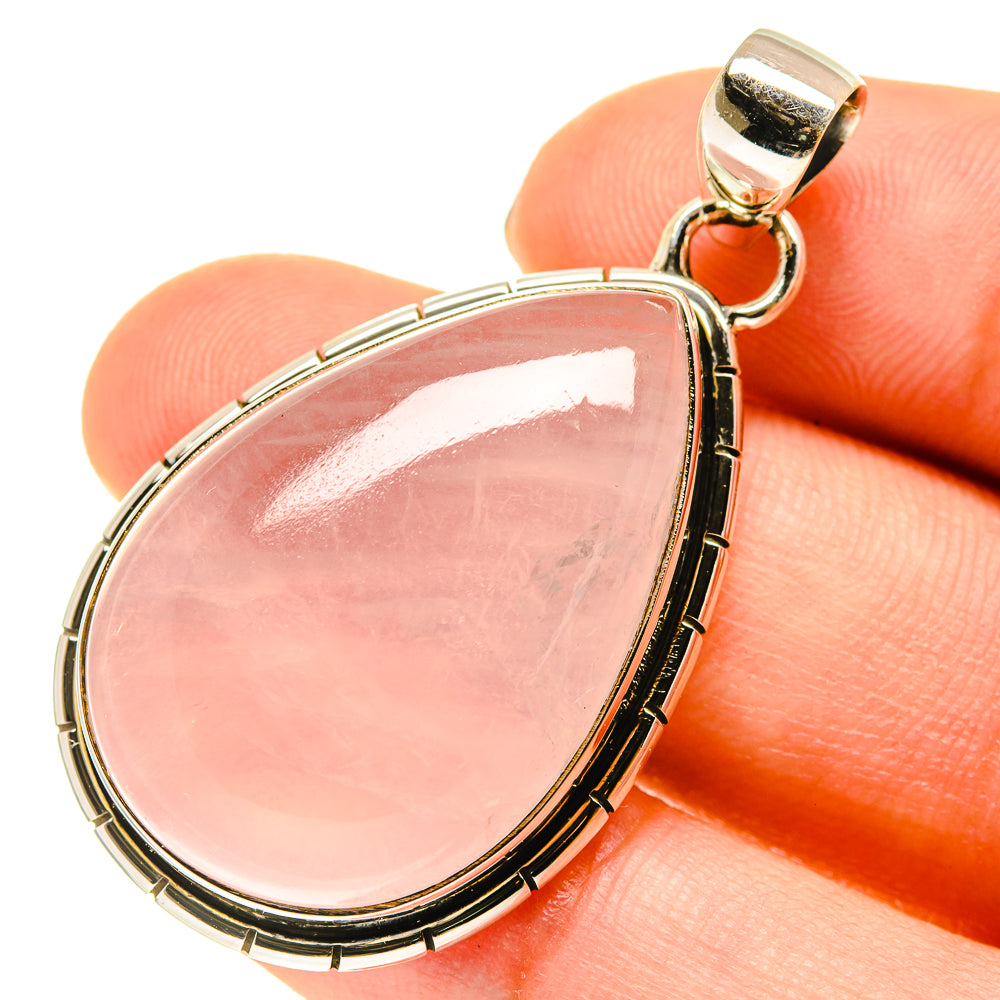 Rose Quartz Pendants handcrafted by Anasilvercos - PD760483