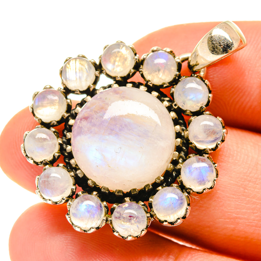 Rainbow Moonstone Pendants handcrafted by Anasilvercos - PD760501