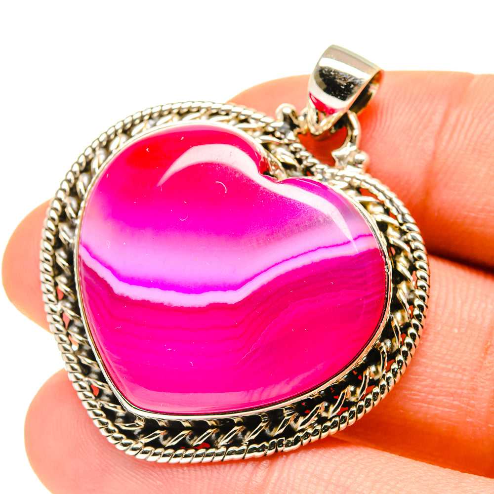 Pink Botswana Agate Pendants handcrafted by Anasilvercos - PD760552