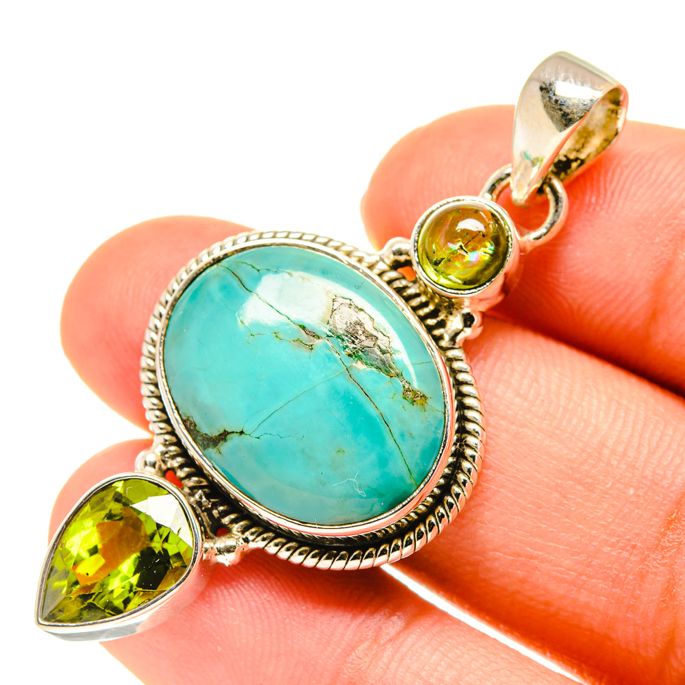 Tibetan Turquoise Pendants handcrafted by Anasilvercos - PD760554