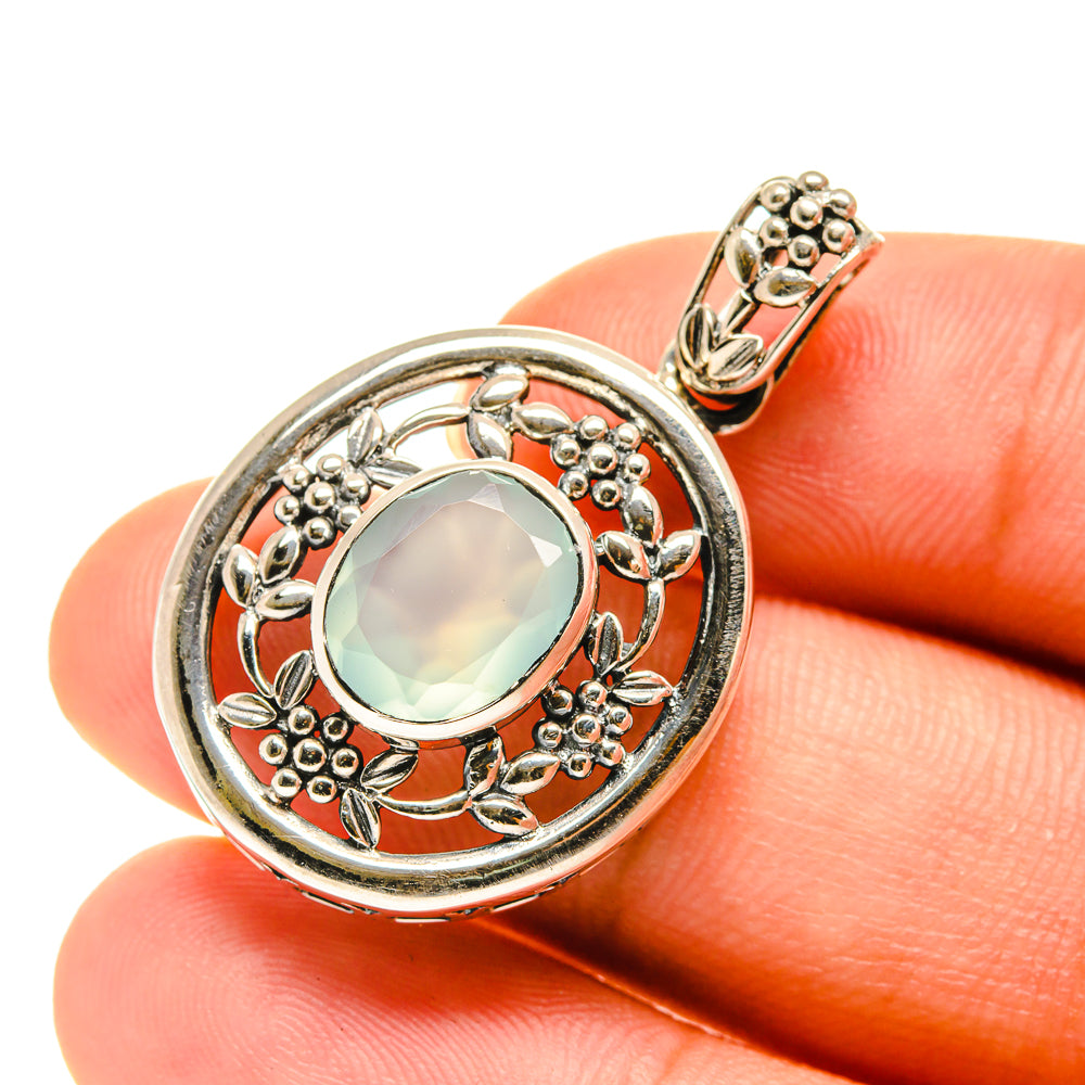 Aqua Chalcedony Pendants handcrafted by Anasilvercos - PD760561