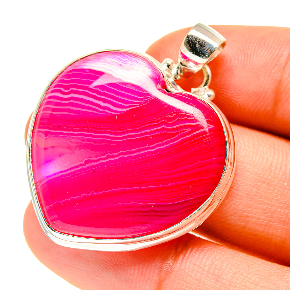 Pink Botswana Agate Pendants handcrafted by Anasilvercos - PD760581