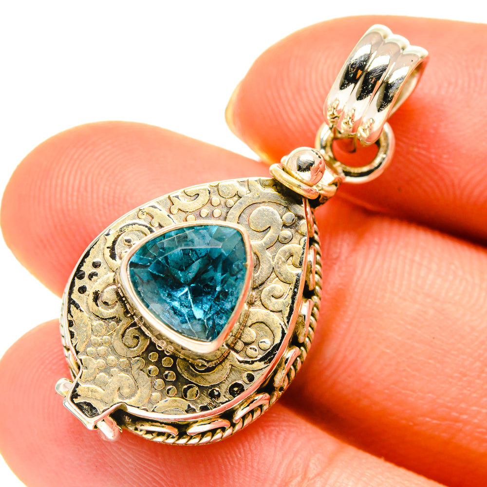 Blue Topaz Pendants handcrafted by Anasilvercos - PD760612