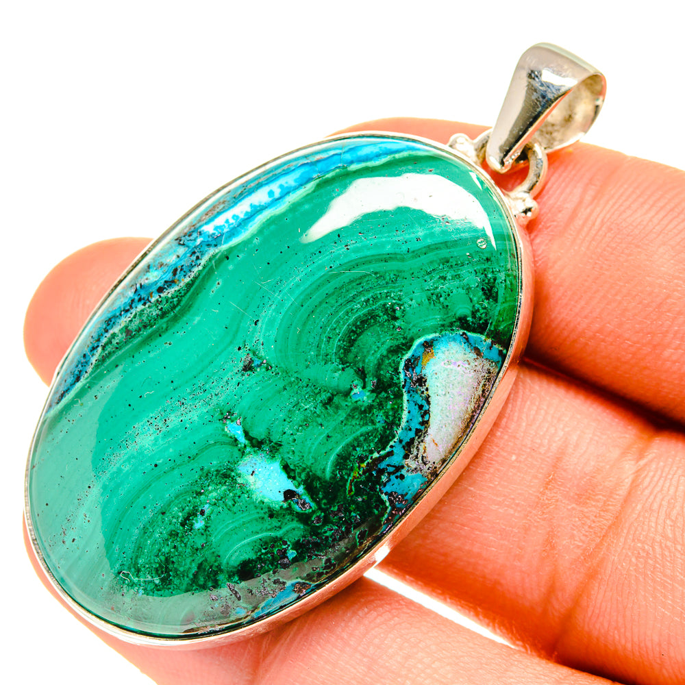 Malachite In Chrysocolla Pendants handcrafted by Anasilvercos - PD760659