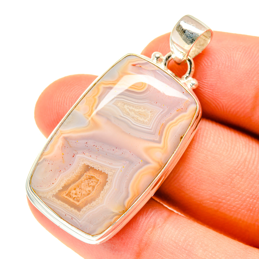 Botswana Agate Pendants handcrafted by Anasilvercos - PD760689
