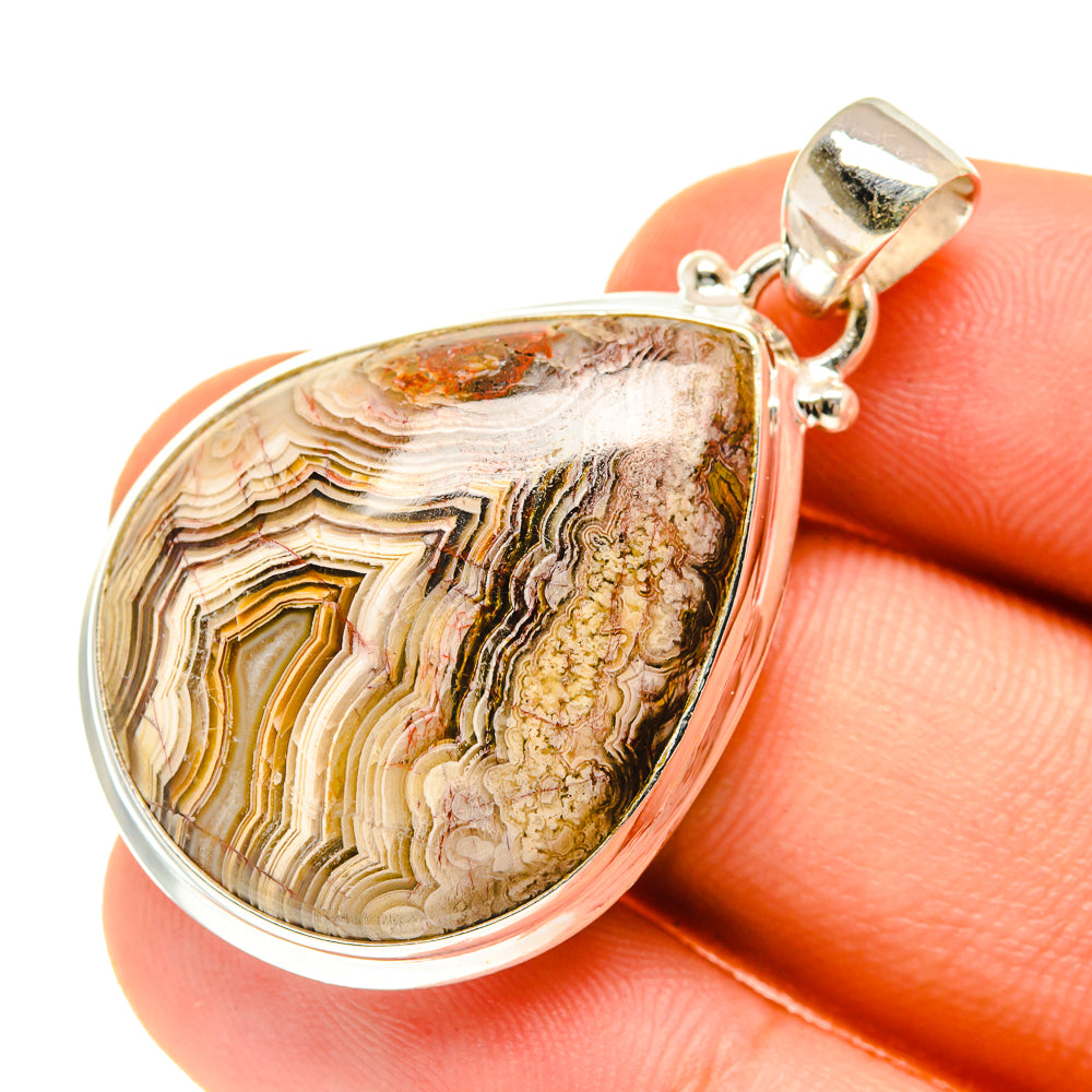 Laguna Lace Agate Pendants handcrafted by Anasilvercos - PD760694
