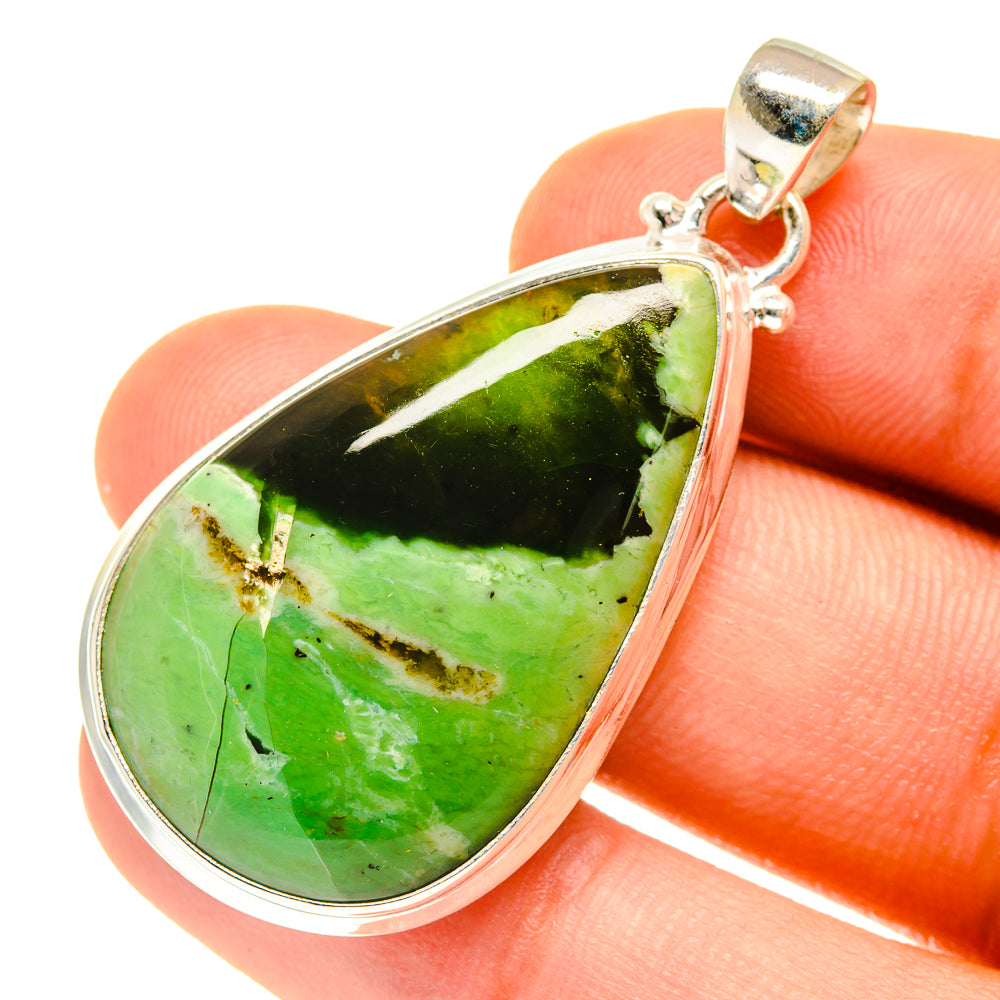 Australian Green Opal Pendants handcrafted by Anasilvercos - PD760705