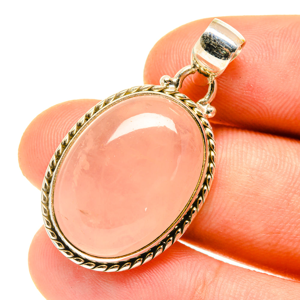 Rose Quartz Pendants handcrafted by Anasilvercos - PD760725