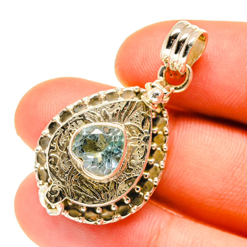 Blue Topaz Pendants handcrafted by Anasilvercos - PD760727