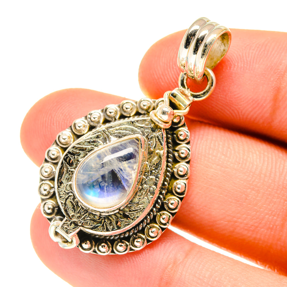 Rainbow Moonstone Pendants handcrafted by Anasilvercos - PD760739