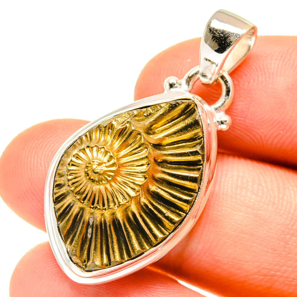 Pyrite Shell Pendants handcrafted by Anasilvercos - PD760745