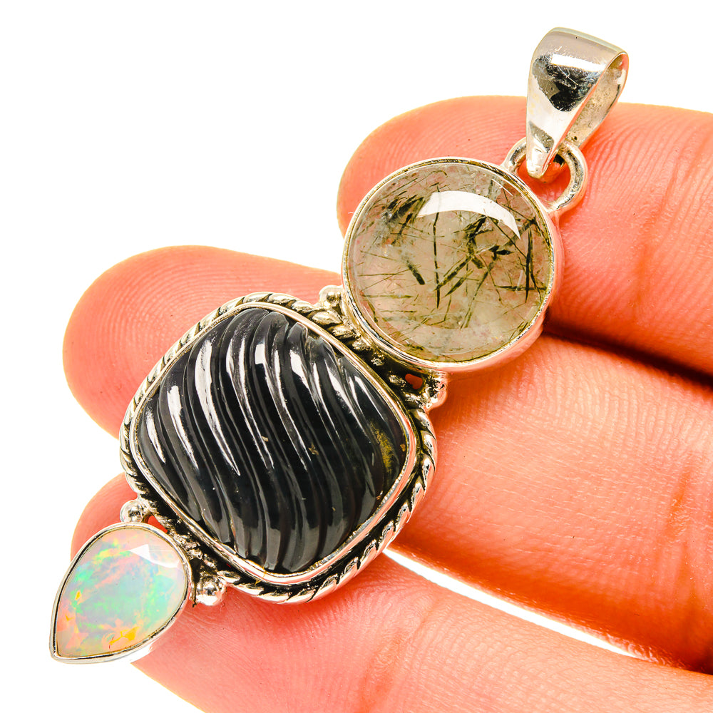 Black Onyx Pendants handcrafted by Anasilvercos - PD760779