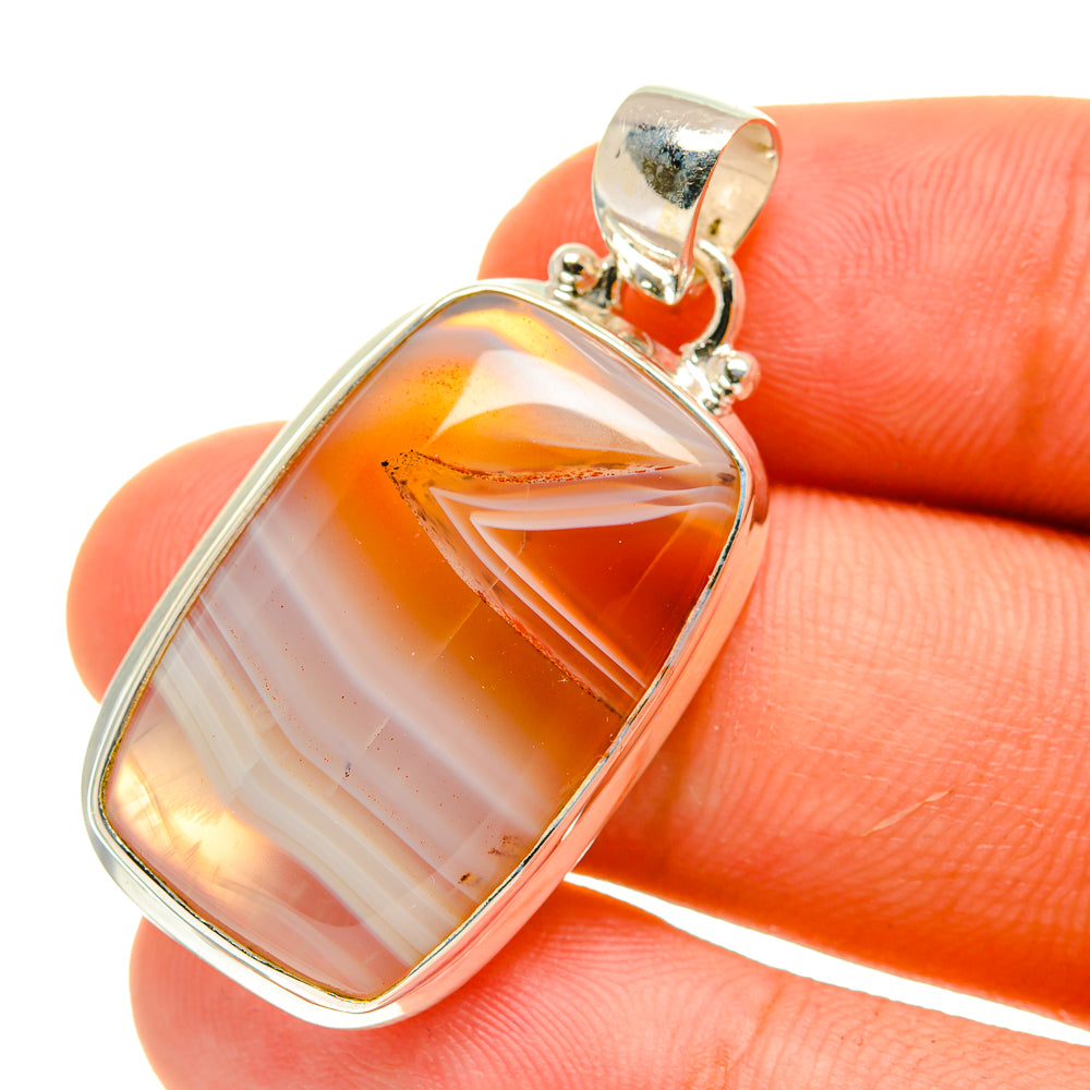 Botswana Agate Pendants handcrafted by Anasilvercos - PD760827