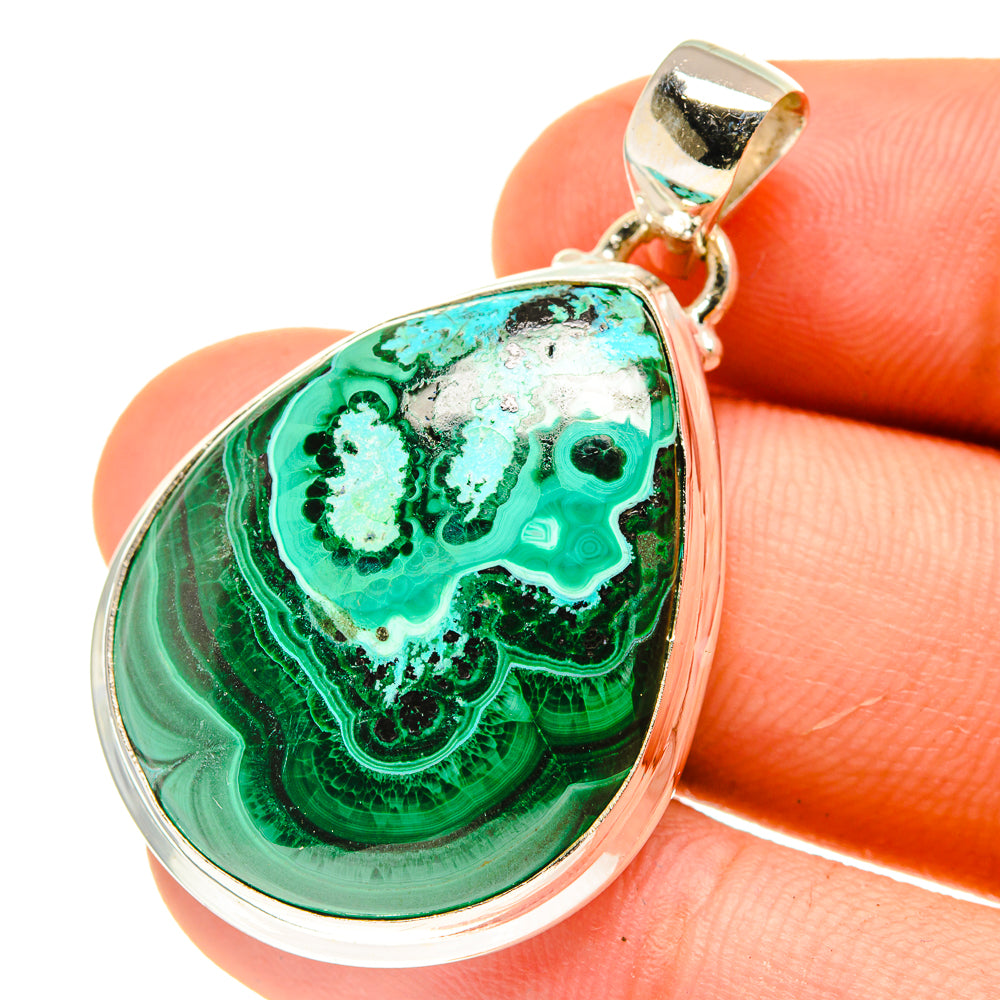 Malachite In Chrysocolla Pendants handcrafted by Anasilvercos - PD760830