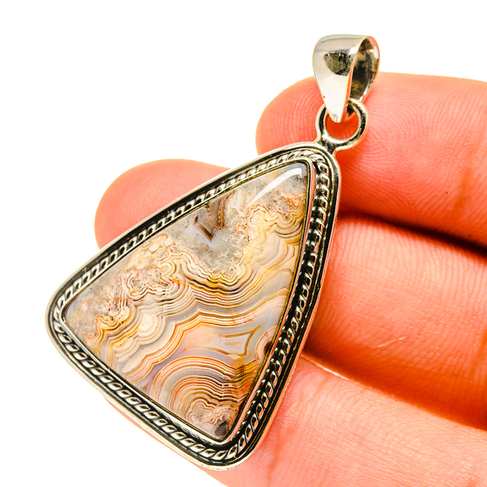 Laguna Lace Agate Pendants handcrafted by Anasilvercos - PD760844
