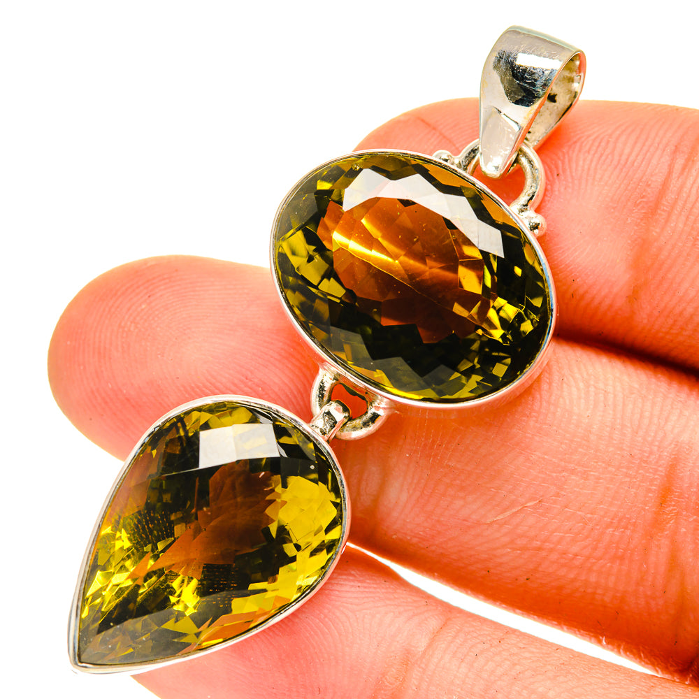 Olive Quartz Pendants handcrafted by Anasilvercos - PD760881