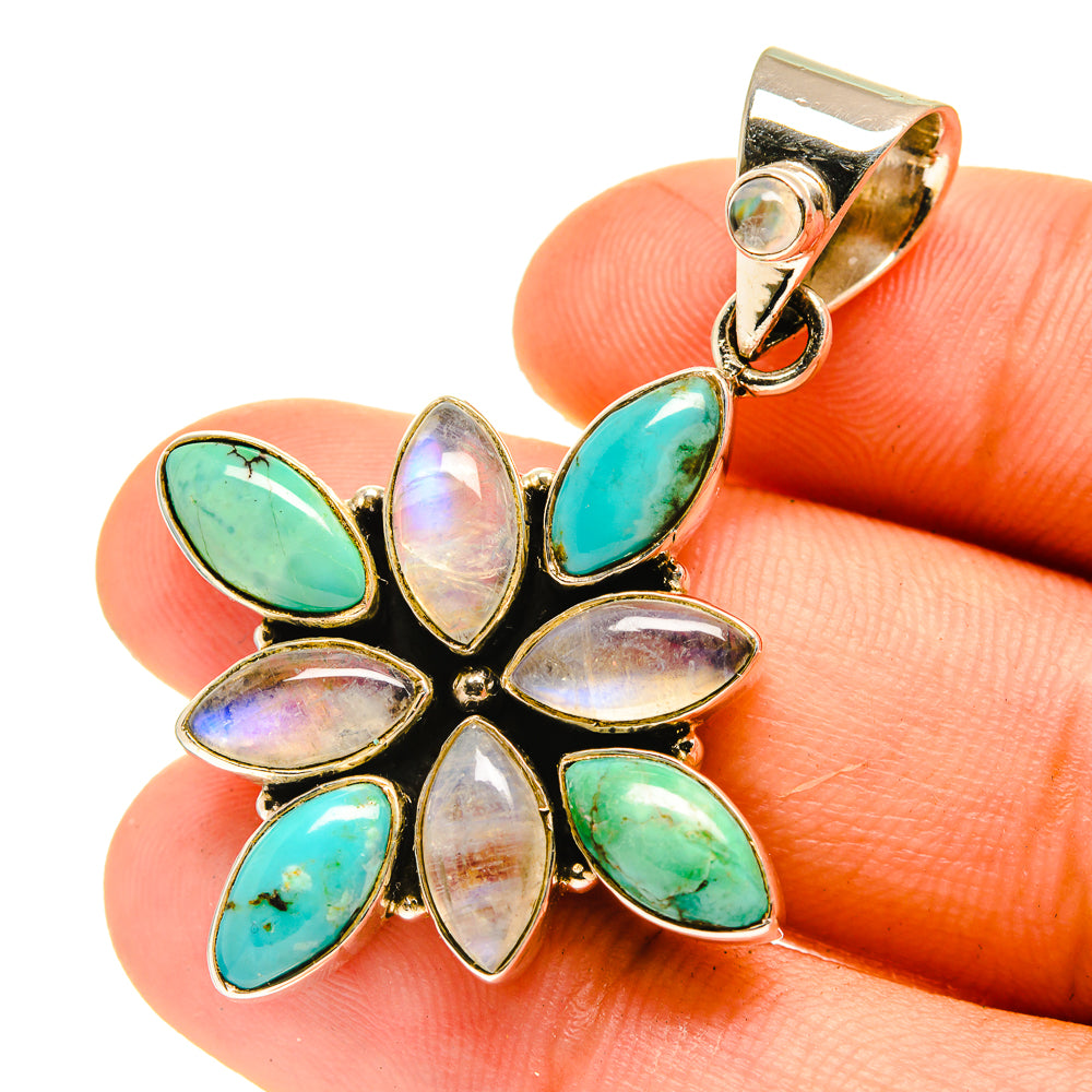 Rainbow Moonstone Pendants handcrafted by Anasilvercos - PD760884