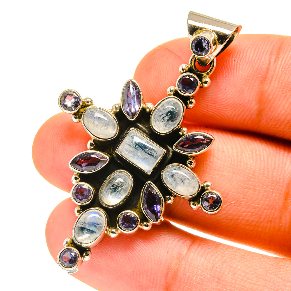 Rainbow Moonstone Pendants handcrafted by Anasilvercos - PD760885