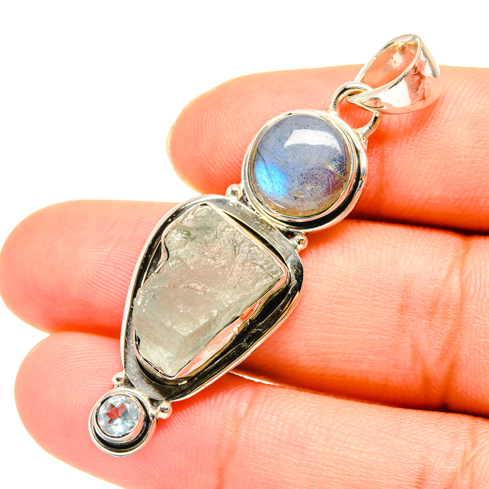 Aquamarine Pendants handcrafted by Anasilvercos - PD7609