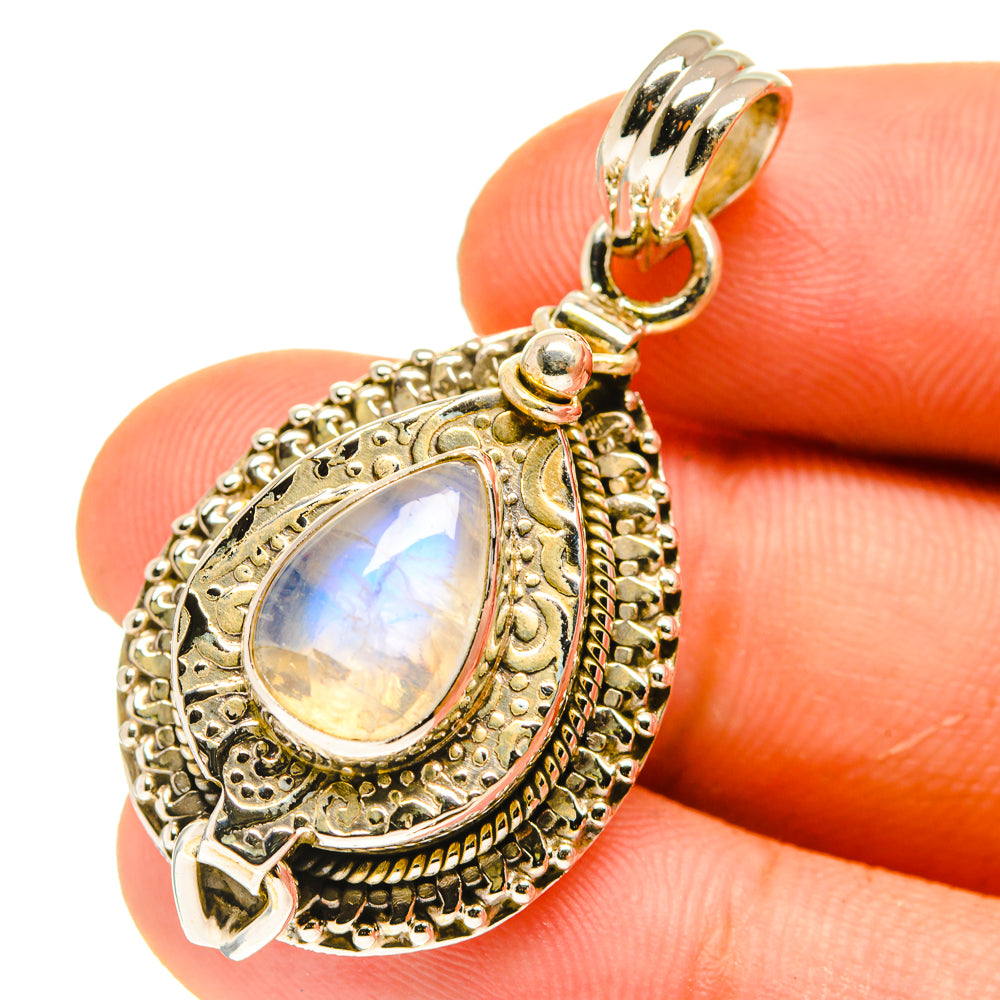 Rainbow Moonstone Pendants handcrafted by Anasilvercos - PD760906
