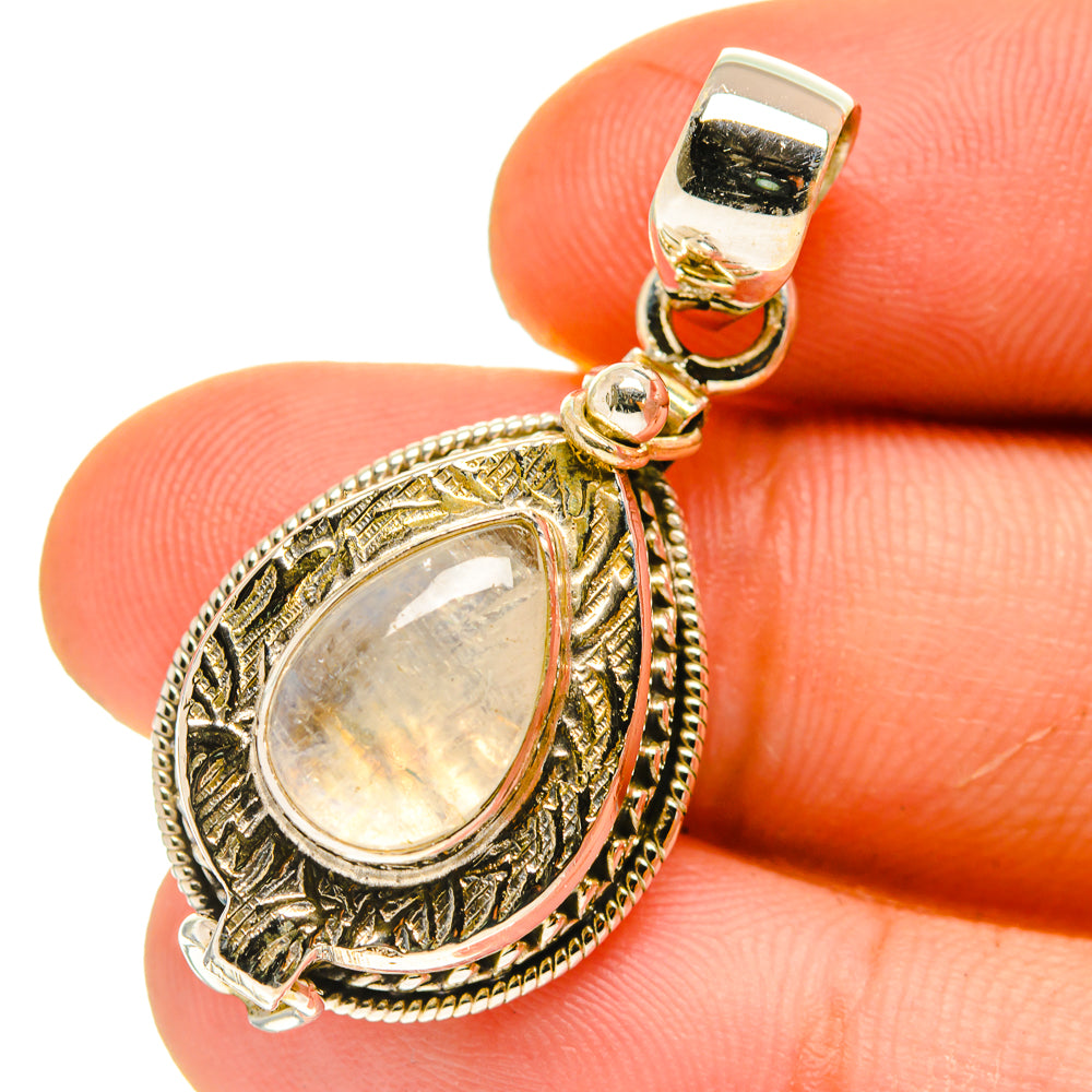 Rainbow Moonstone Pendants handcrafted by Anasilvercos - PD760908