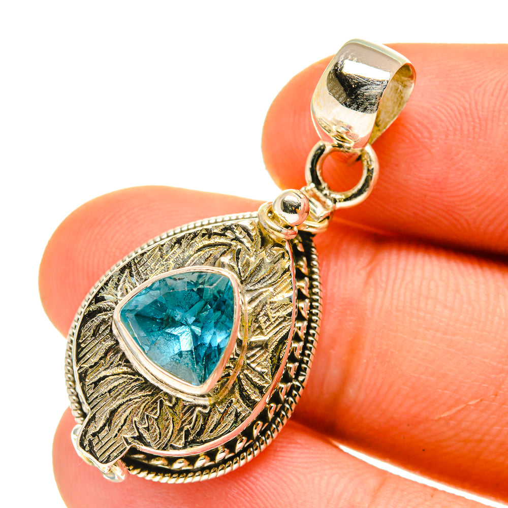Blue Topaz Pendants handcrafted by Anasilvercos - PD760911
