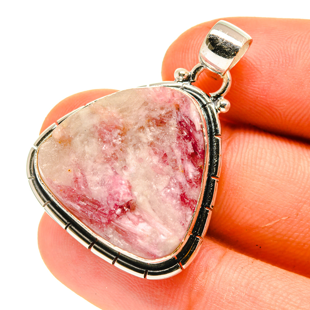 Pink Tourmaline In Quartz Pendants handcrafted by Anasilvercos - PD760915