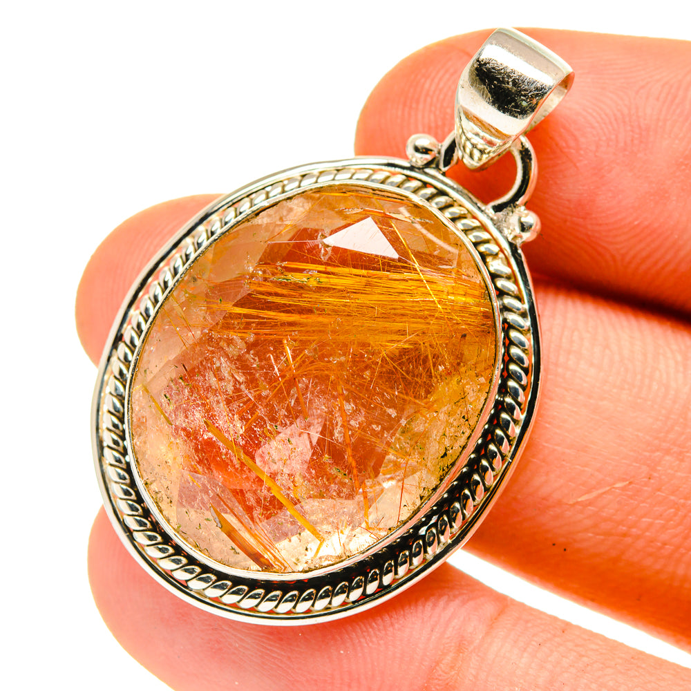 Rutilated Quartz Pendants handcrafted by Anasilvercos - PD760917