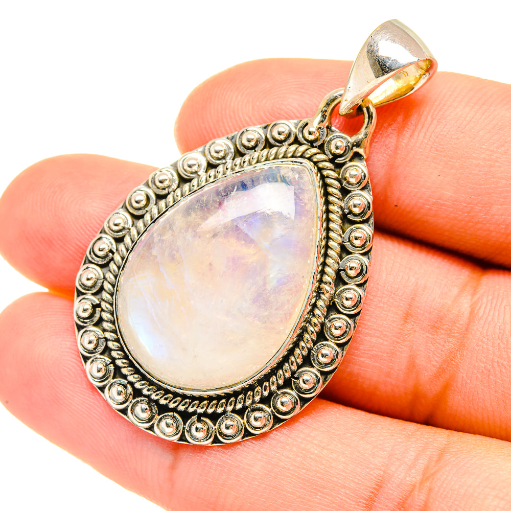 Rainbow Moonstone Pendants handcrafted by Anasilvercos - PD7614
