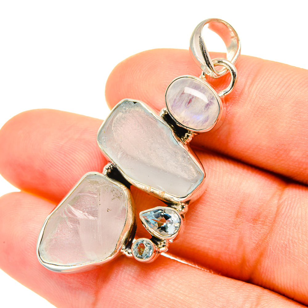 Aquamarine Pendants handcrafted by Anasilvercos - PD7619