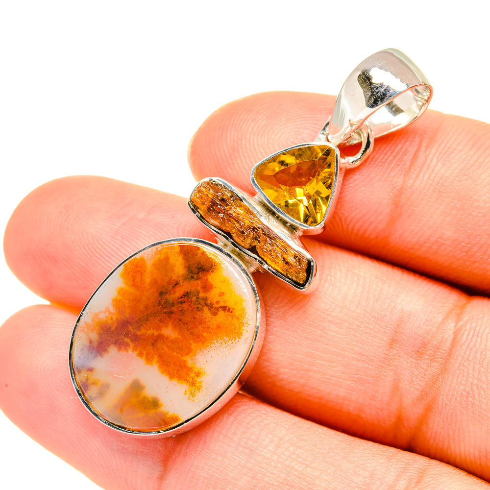 Scenic Dendritic Agate Pendants handcrafted by Anasilvercos - PD7633