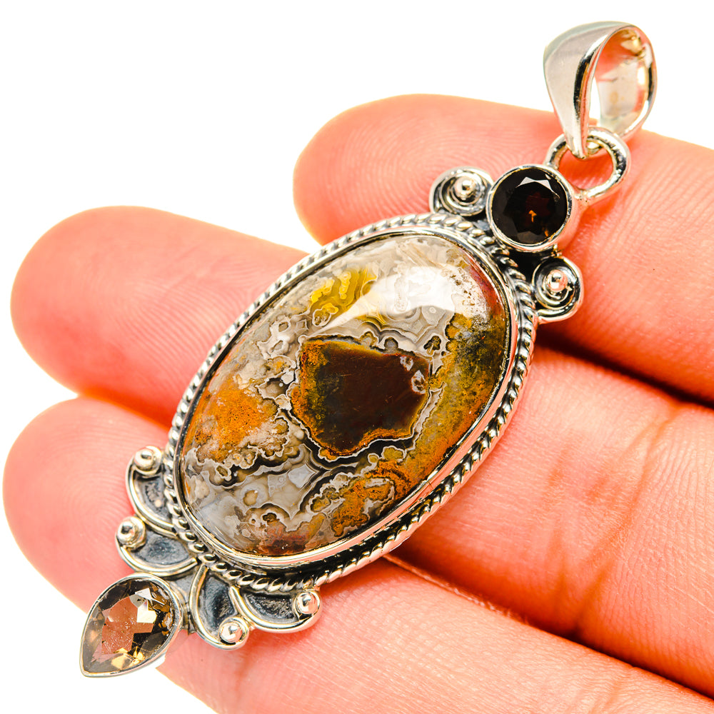 Laguna Lace Agate Pendants handcrafted by Anasilvercos - PD7641